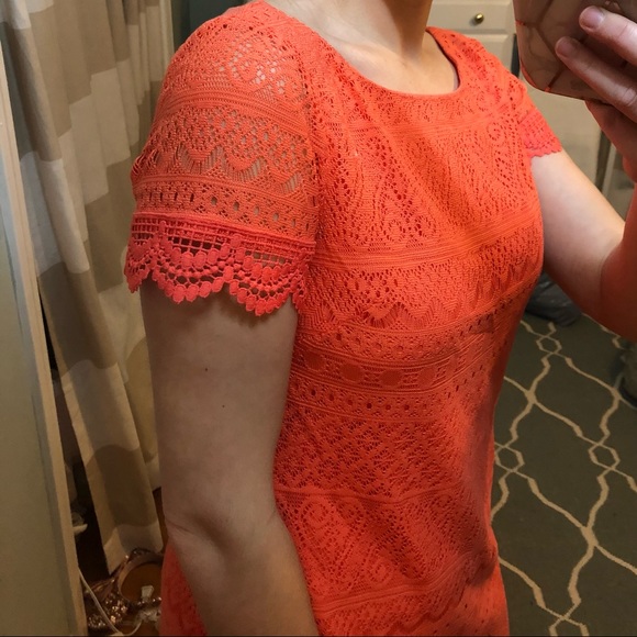 Coral Lace Dress - Picture 10 of 15
